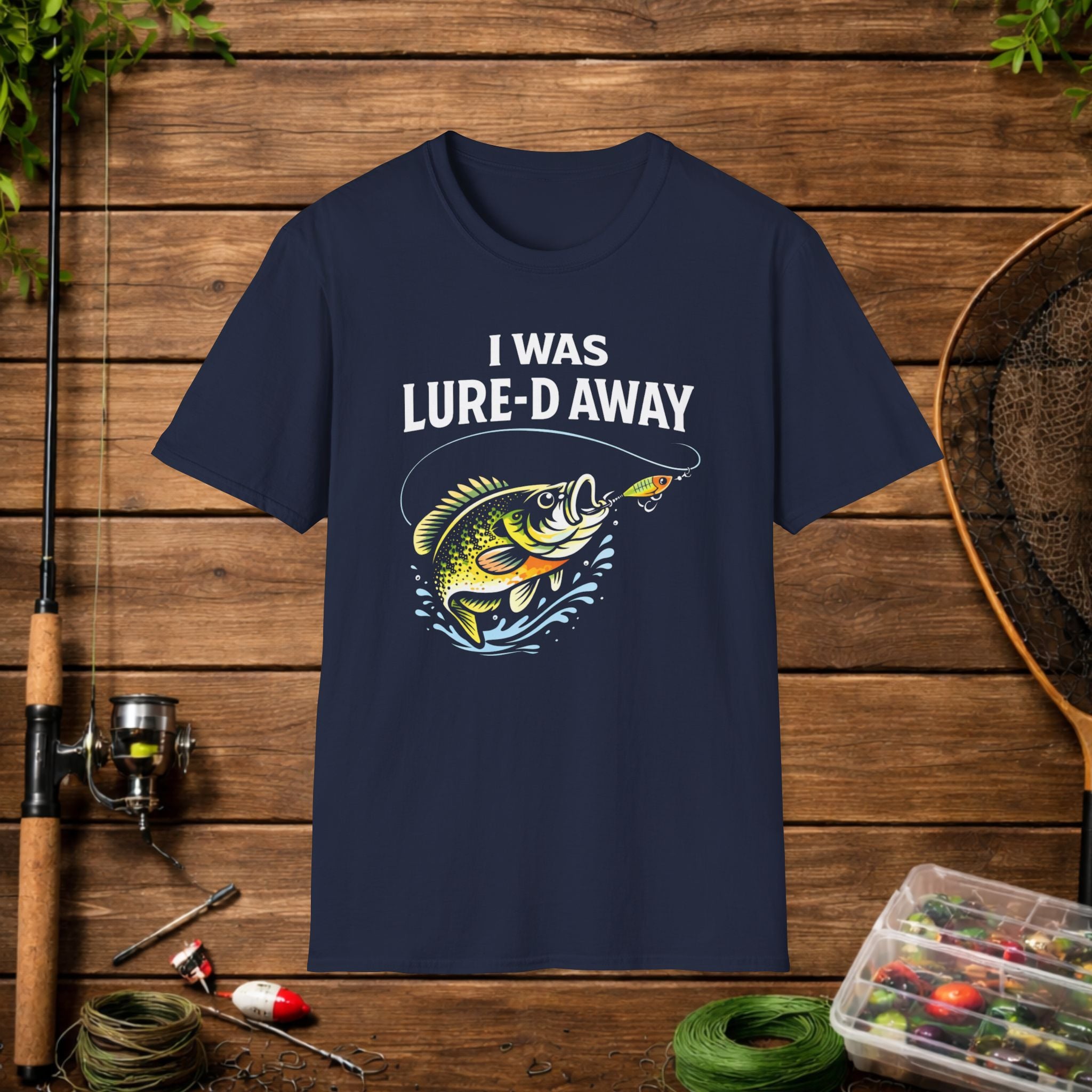 Funny Fishing Shirt – I Was Lure-D Away Bass Fishing Tee