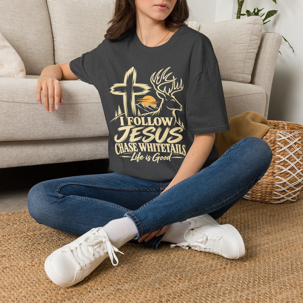 I Follow Jesus Chase Whitetails T-Shirt | Christian Hunting Shirt