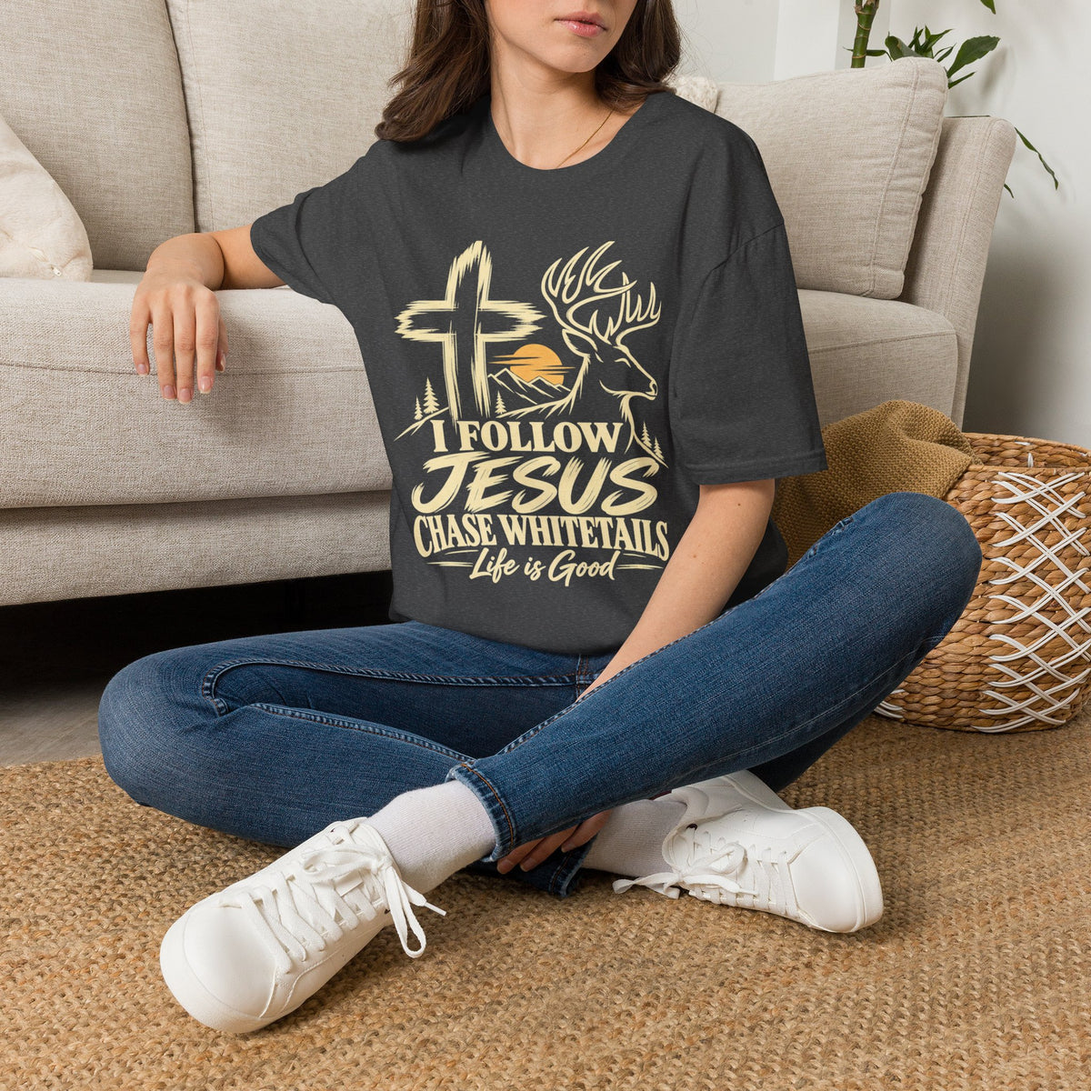 I Follow Jesus Chase Whitetails T-Shirt | Christian Hunting Shirt