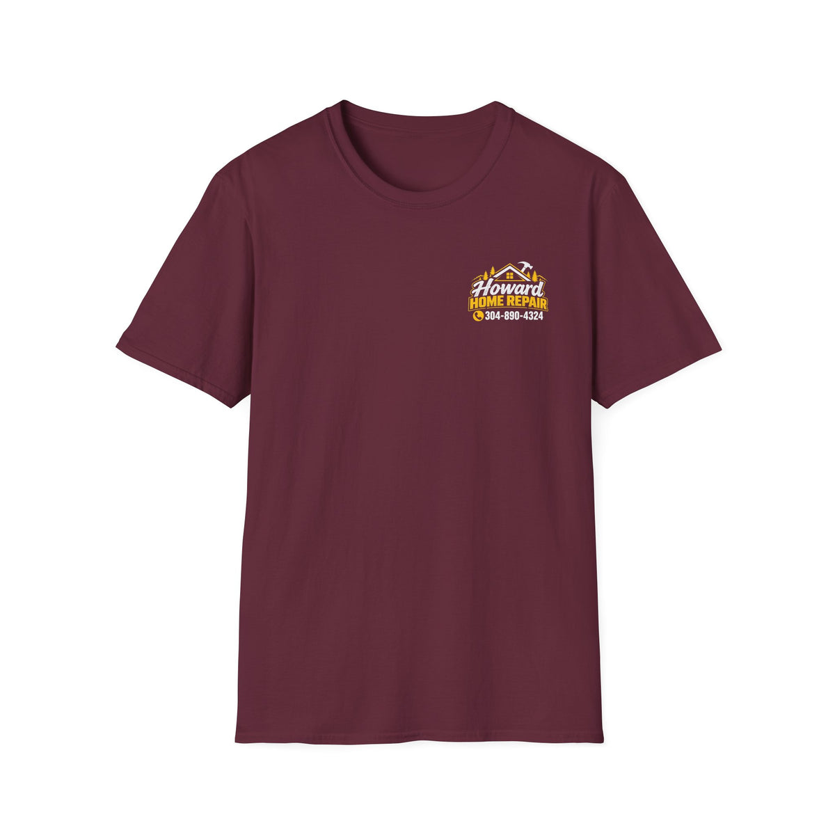 Howard Home Repair Logo T-Shirt — Phone Number Workwear Tee