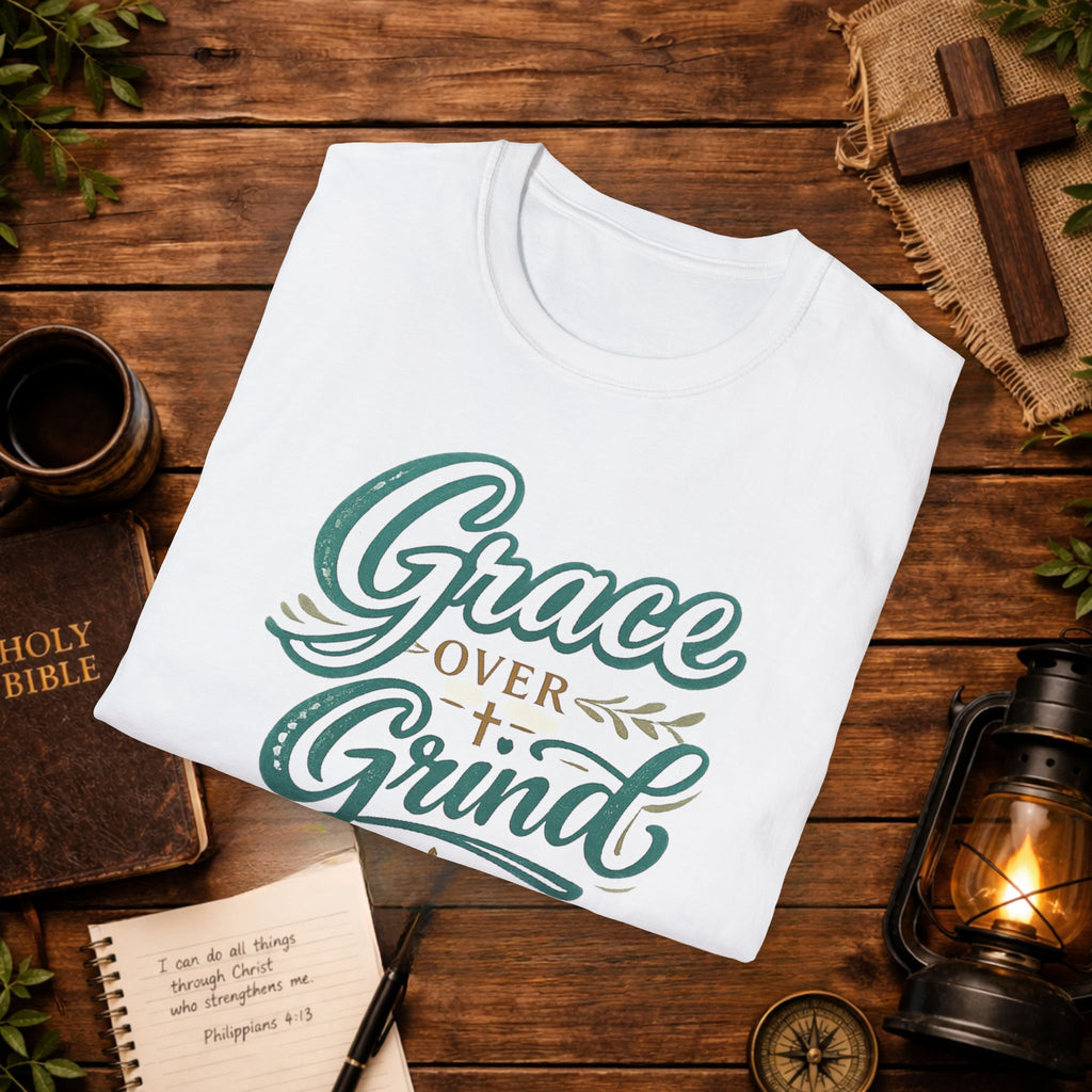 Grace Over Grind T-Shirt — Christian Faith Inspirational Tee