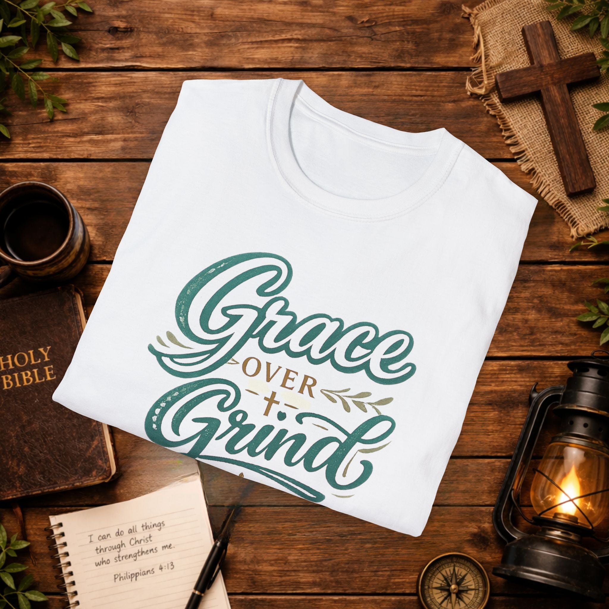 Grace Over Grind T-Shirt — Christian Faith Inspirational Tee