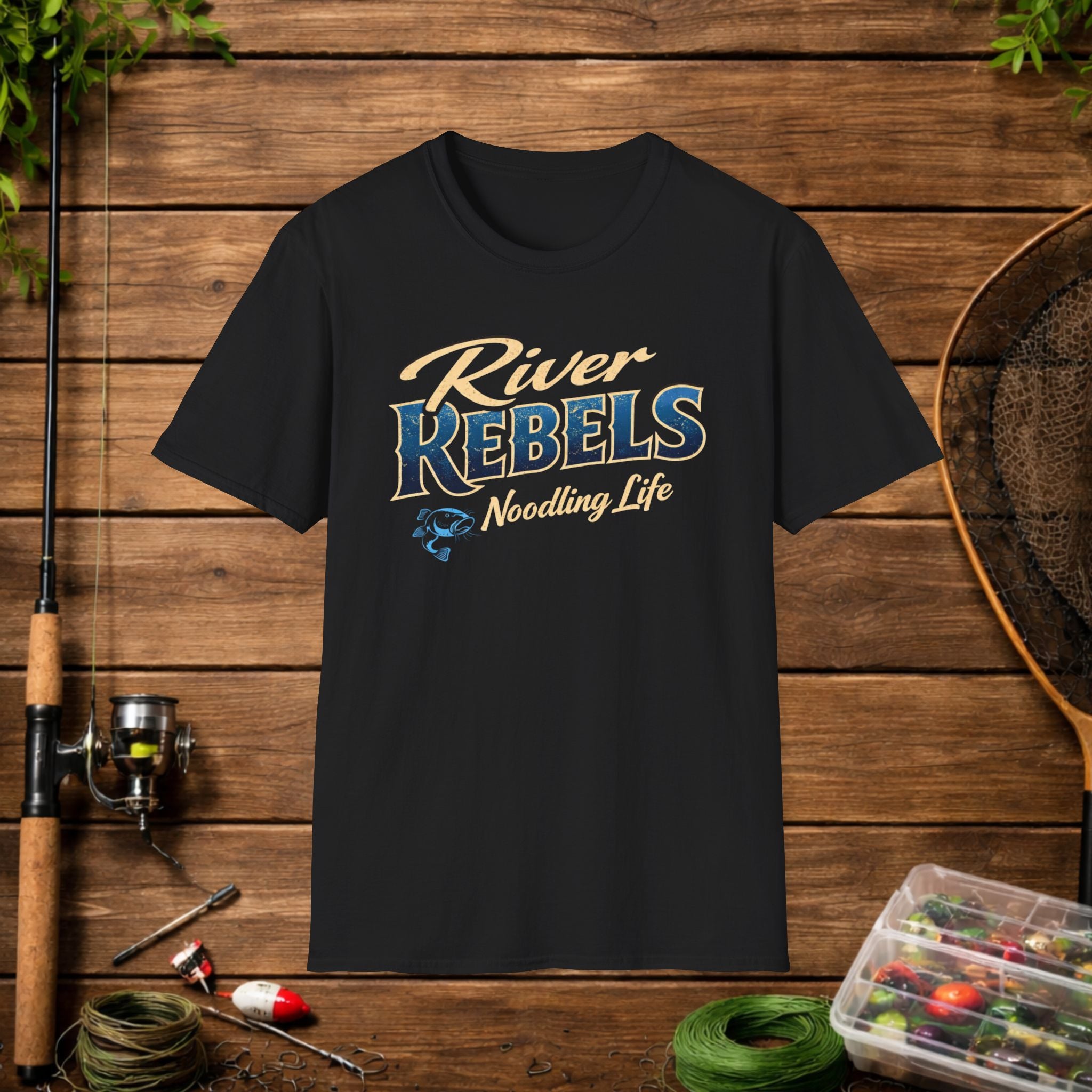 River Rebels Noodling Life Shirt – Catfish Noodling Tee – River Life Fishing Shirt – Southern Outdoor Apparel