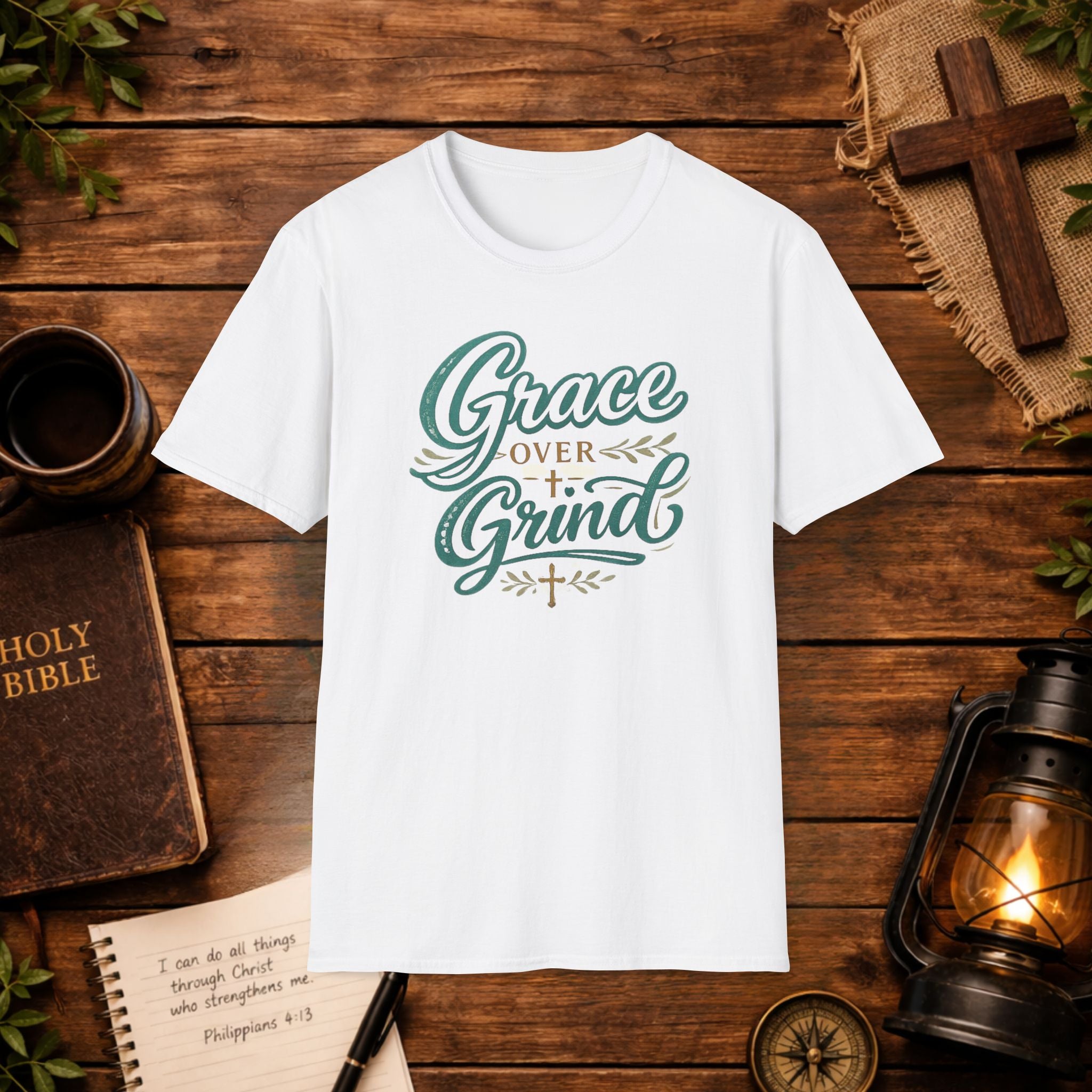 Grace Over Grind T-Shirt — Christian Faith Inspirational Tee