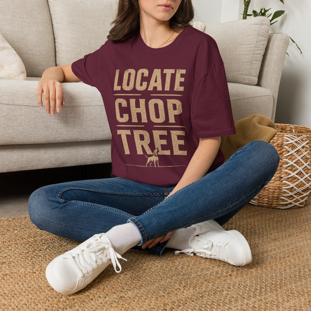 Locate Chop Tree Coon Hunting T-Shirt | Vintage Houndsman Graphic Tee | Wild Wonderful Wear
