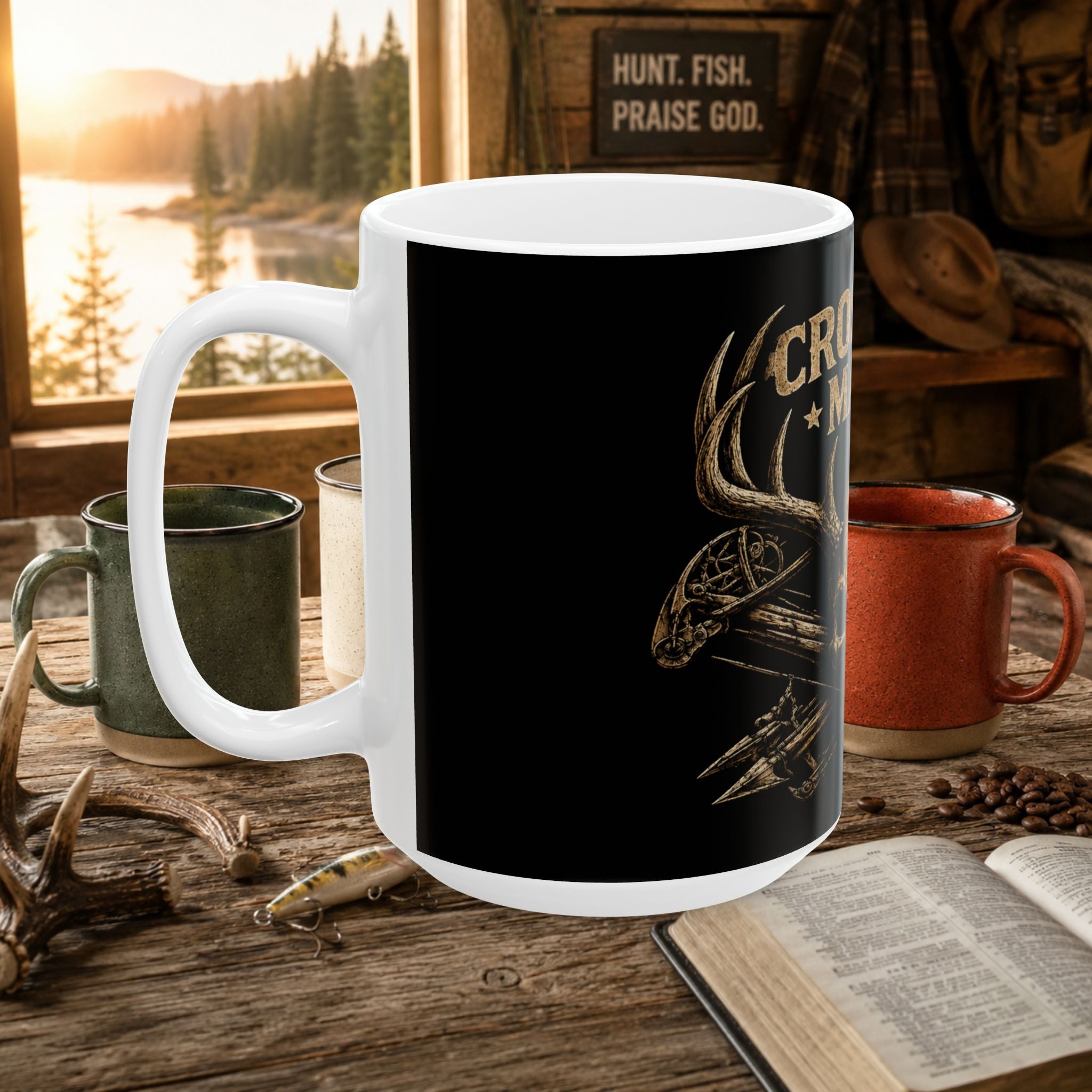 Crossbow Mafia Skull Mug — Hunting Coffee Cup (11oz/15oz)