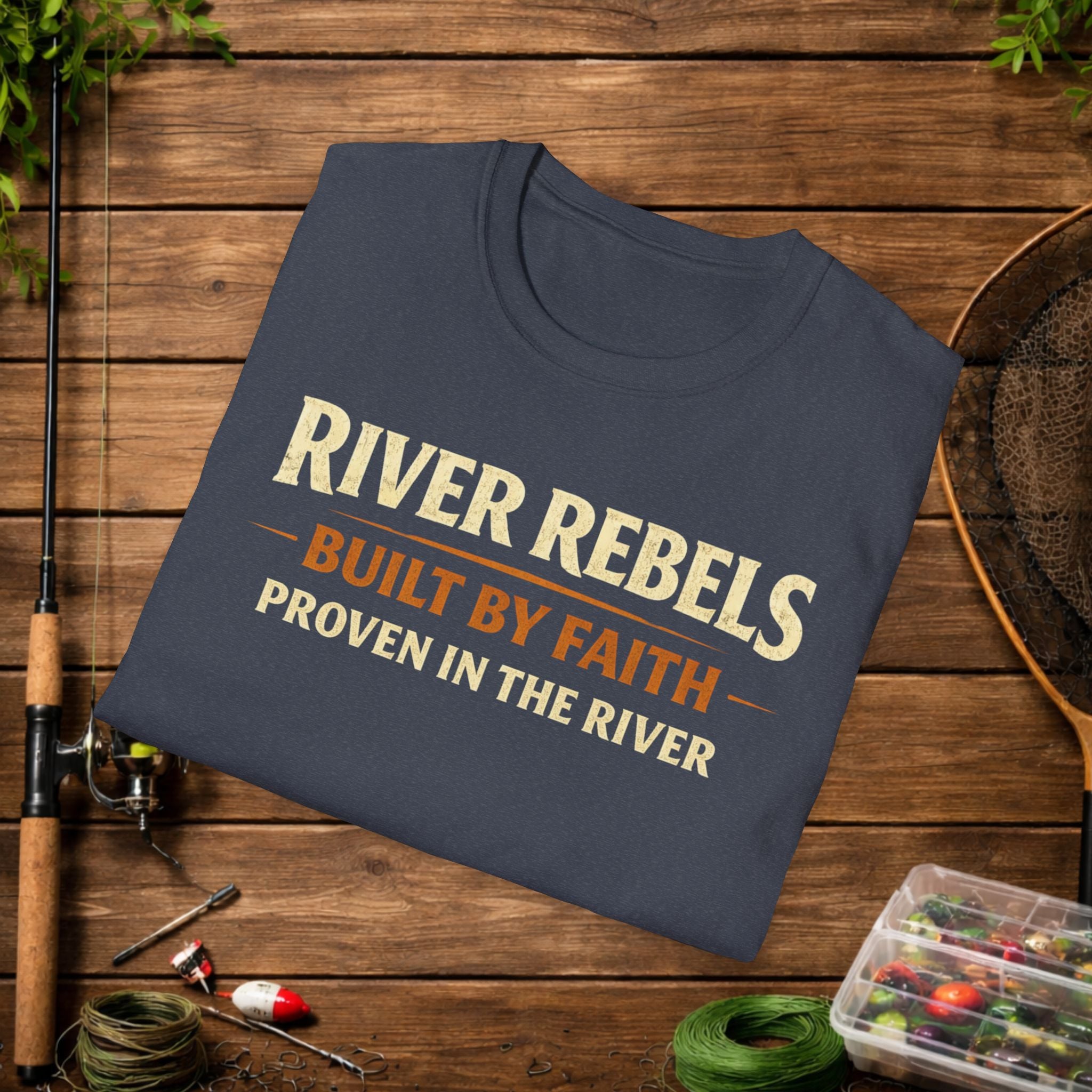 River Rebels T-Shirt — "Built by Faith, Proven in the River" Fishing Tee