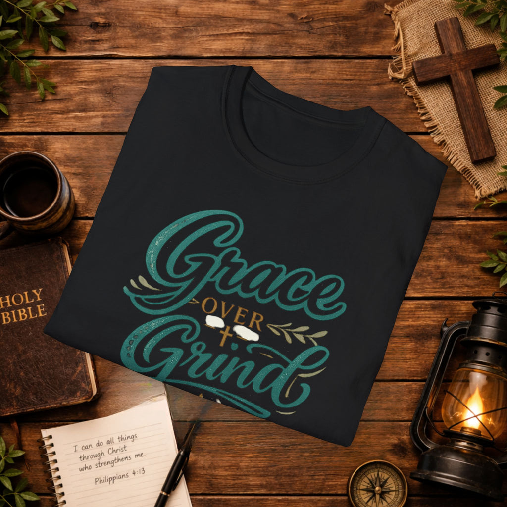 Grace Over Grind T-Shirt — Christian Faith Inspirational Tee