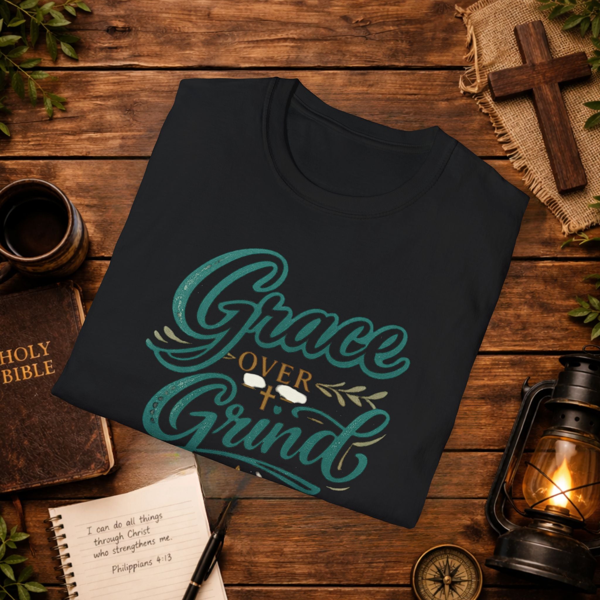 Grace Over Grind T-Shirt — Christian Faith Inspirational Tee