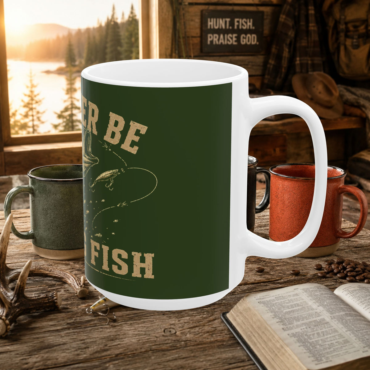 I'd Rather Be Missing Fish Bass Fishing Coffee Mug – 15oz