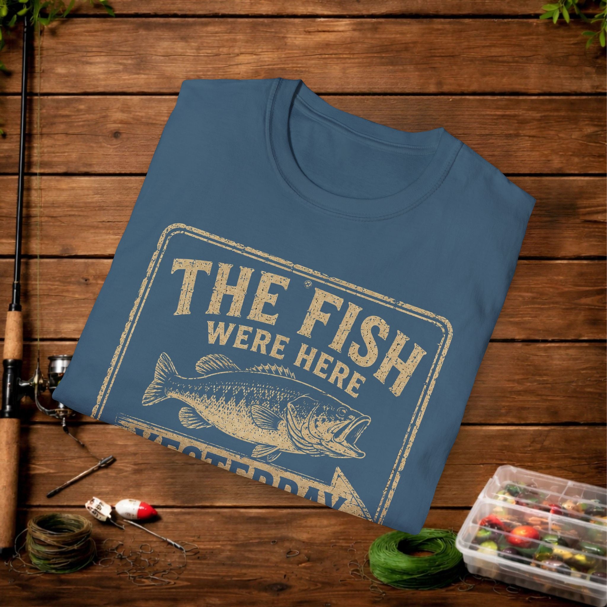 The Fish Were Here Yesterday T-Shirt — Vintage Fishing Tee for Anglers