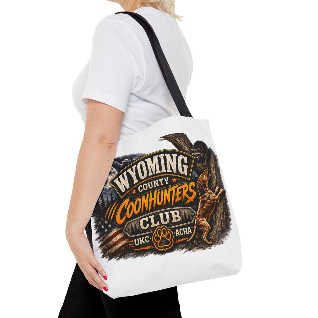 Coonhunters Club Wyoming Tote Bag — Vintage Hunting Patch Design