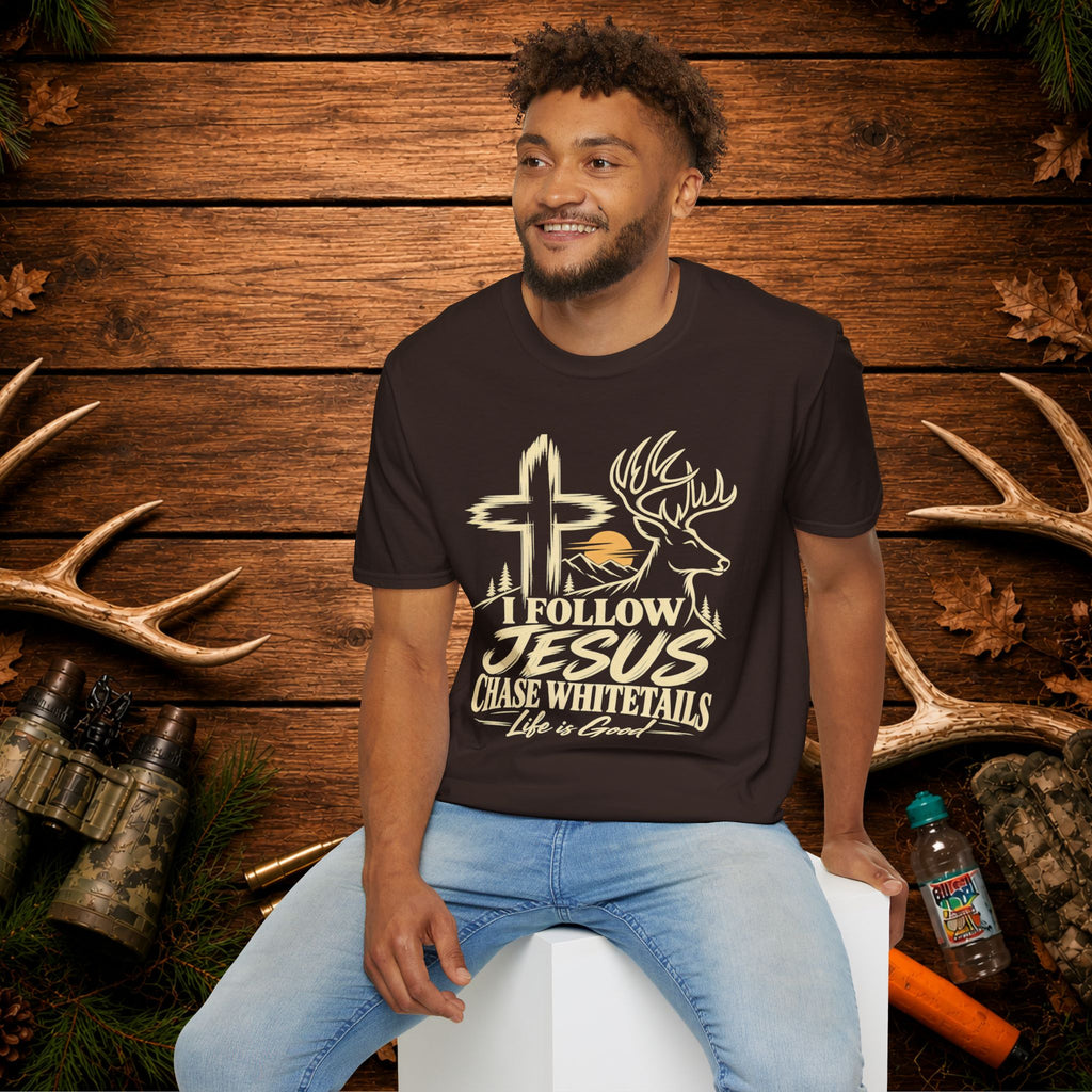 I Follow Jesus Chase Whitetails T-Shirt | Christian Hunting Shirt
