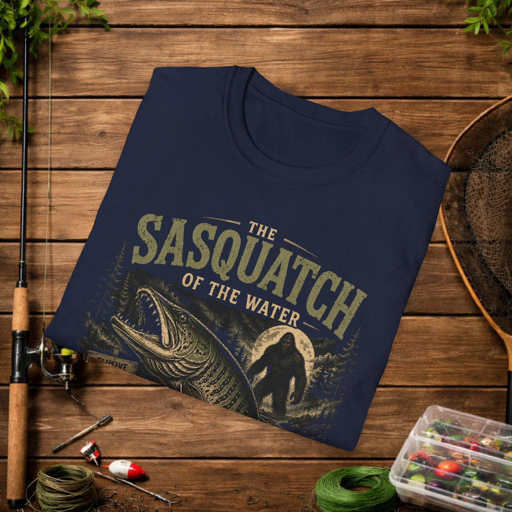 Sasquatch of the Water T-Shirt — Fishing Monster Graphic Tee