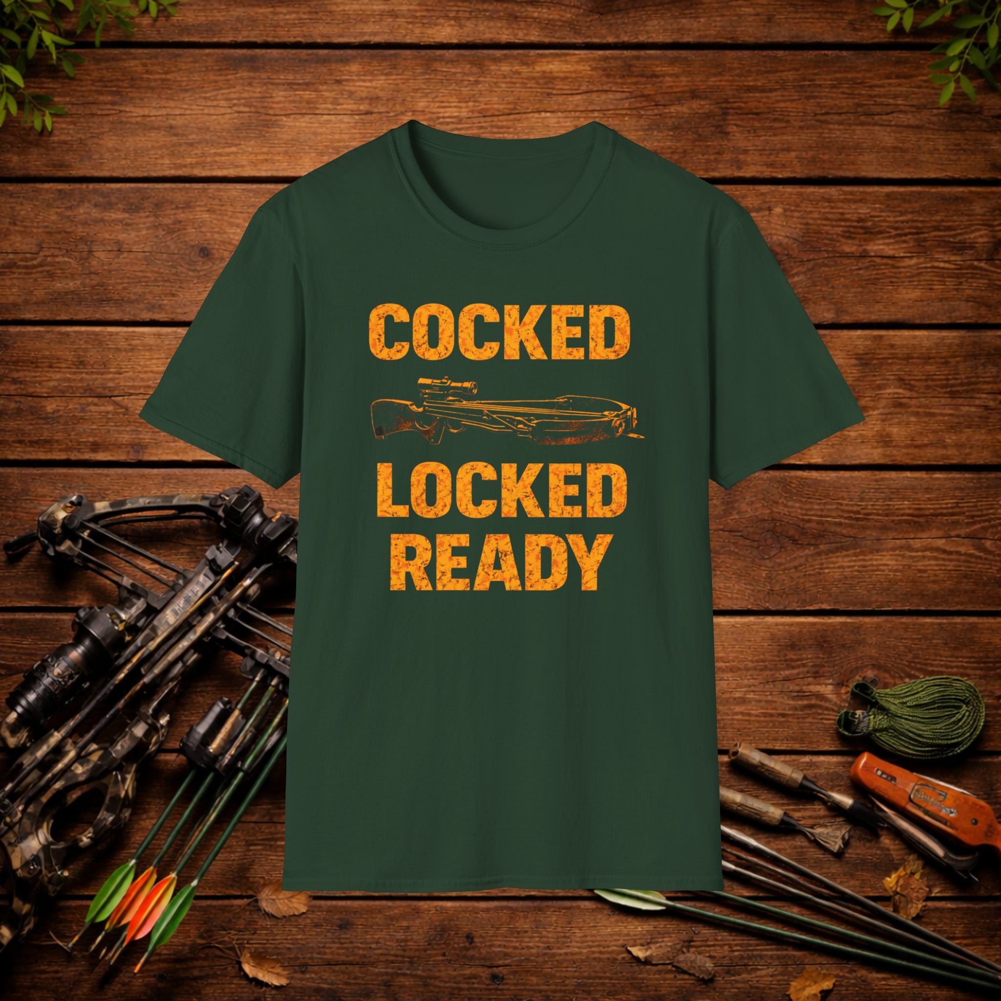 Cocked Locked Ready Crossbow Hunting Shirt – Deer Hunter Tee – Bowhunter Apparel – Hunting Season Shirt