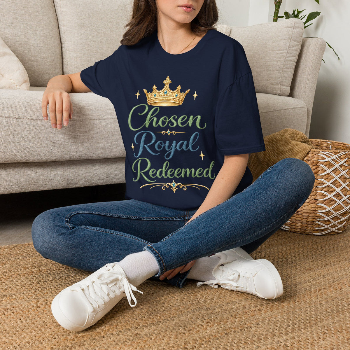 Chosen Royal Redeemed T-Shirt | Christian Faith Crown Tee