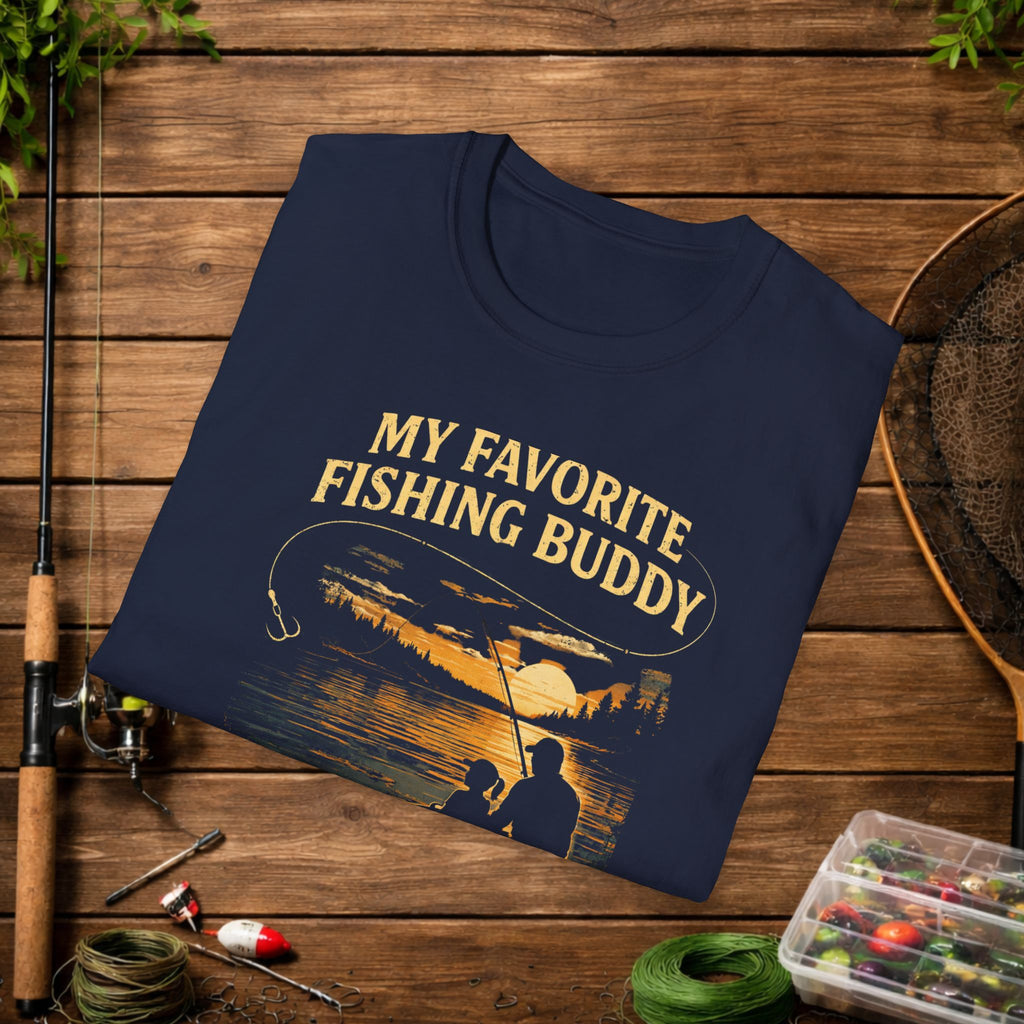 Fishing Buddy Dad T-Shirt – “My Favorite Fishing Buddy Calls Me Dad” Fathers Day Tee