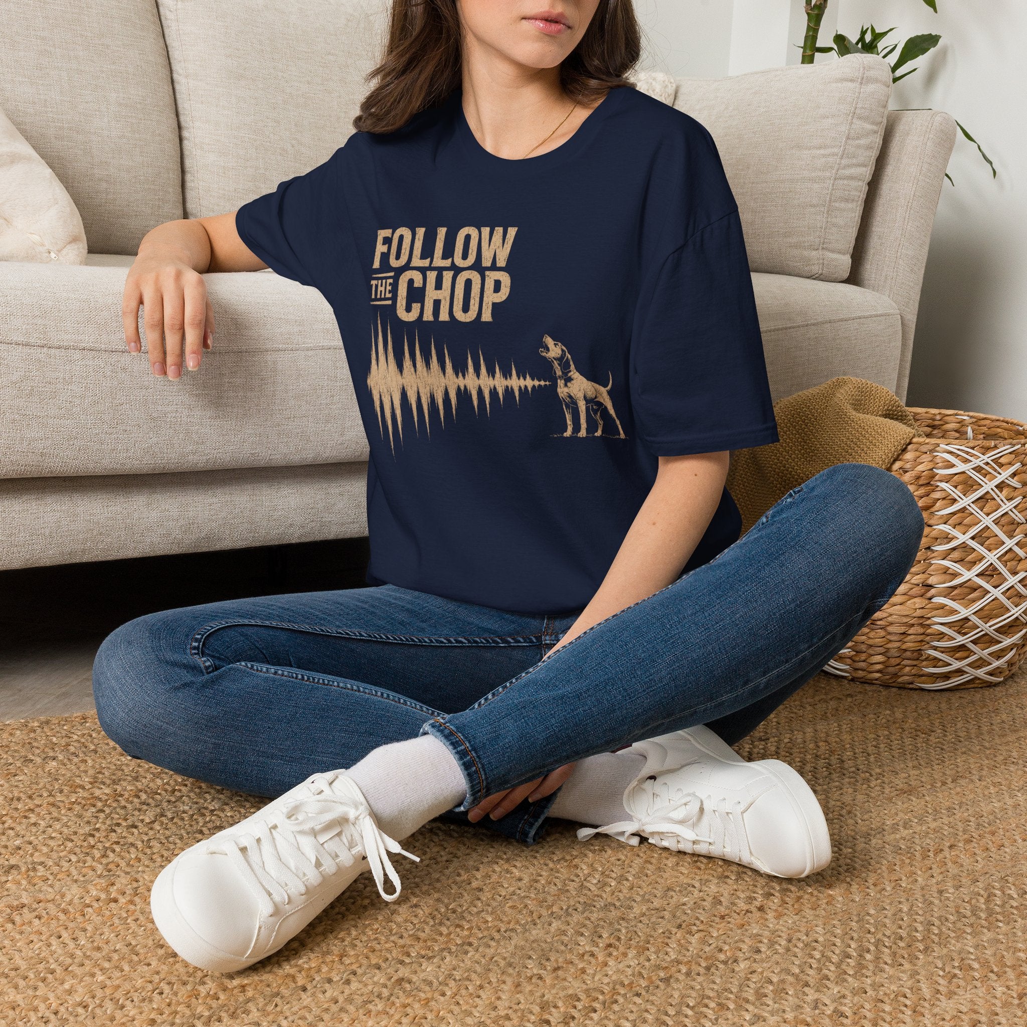 Follow The Chop Coon Hunting T-Shirt | Houndsman Dog Waveform Graphic Tee | Wild Wonderful Wear