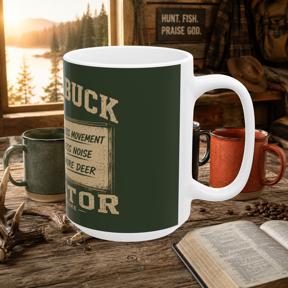 Mature Buck Educator Deer Hunting Coffee Mug – 15oz Ceramic