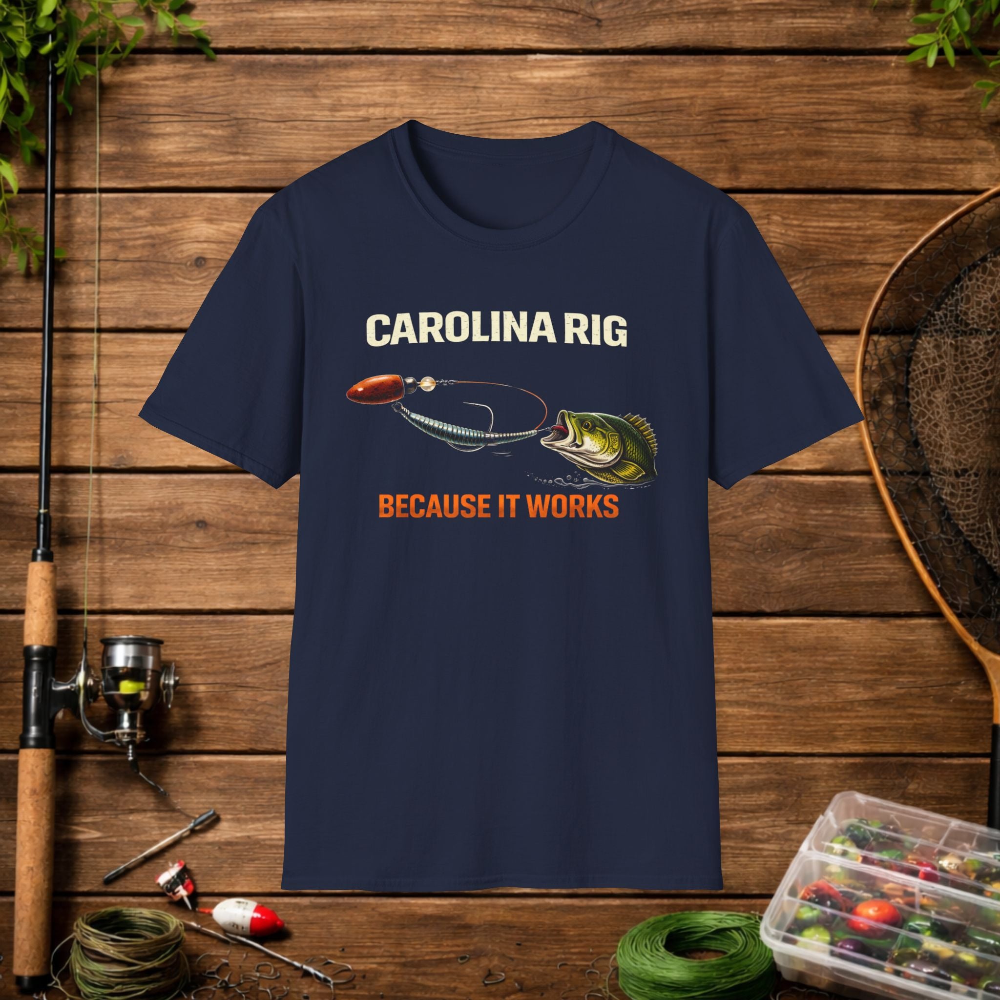 Carolina Rig Shirt – Because It Works Fishing Tee – Bass Fishing Rig Shirt – Funny Fishing Shirt for Anglers