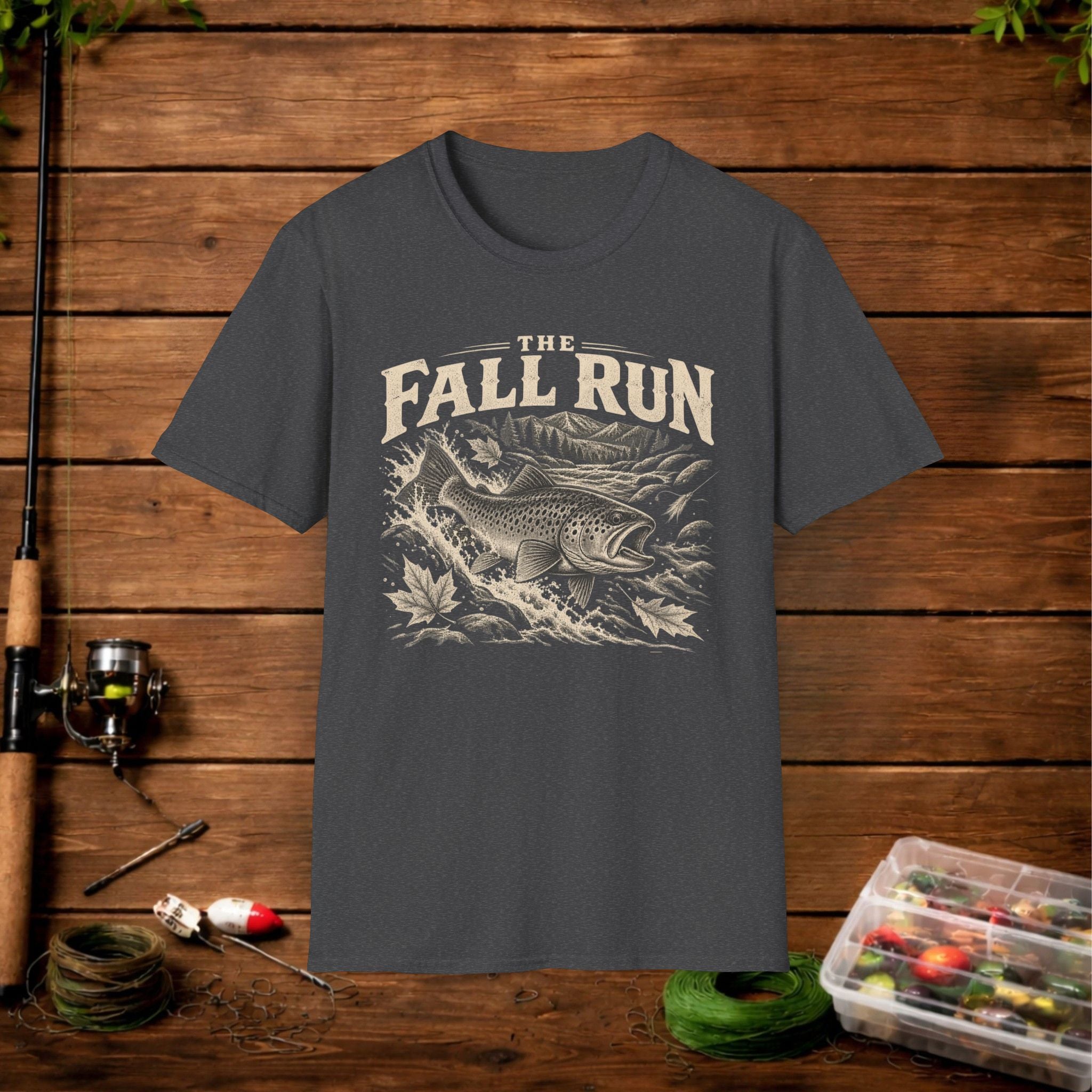 The Fall Run Fishing T-Shirt — Vintage Trout Design