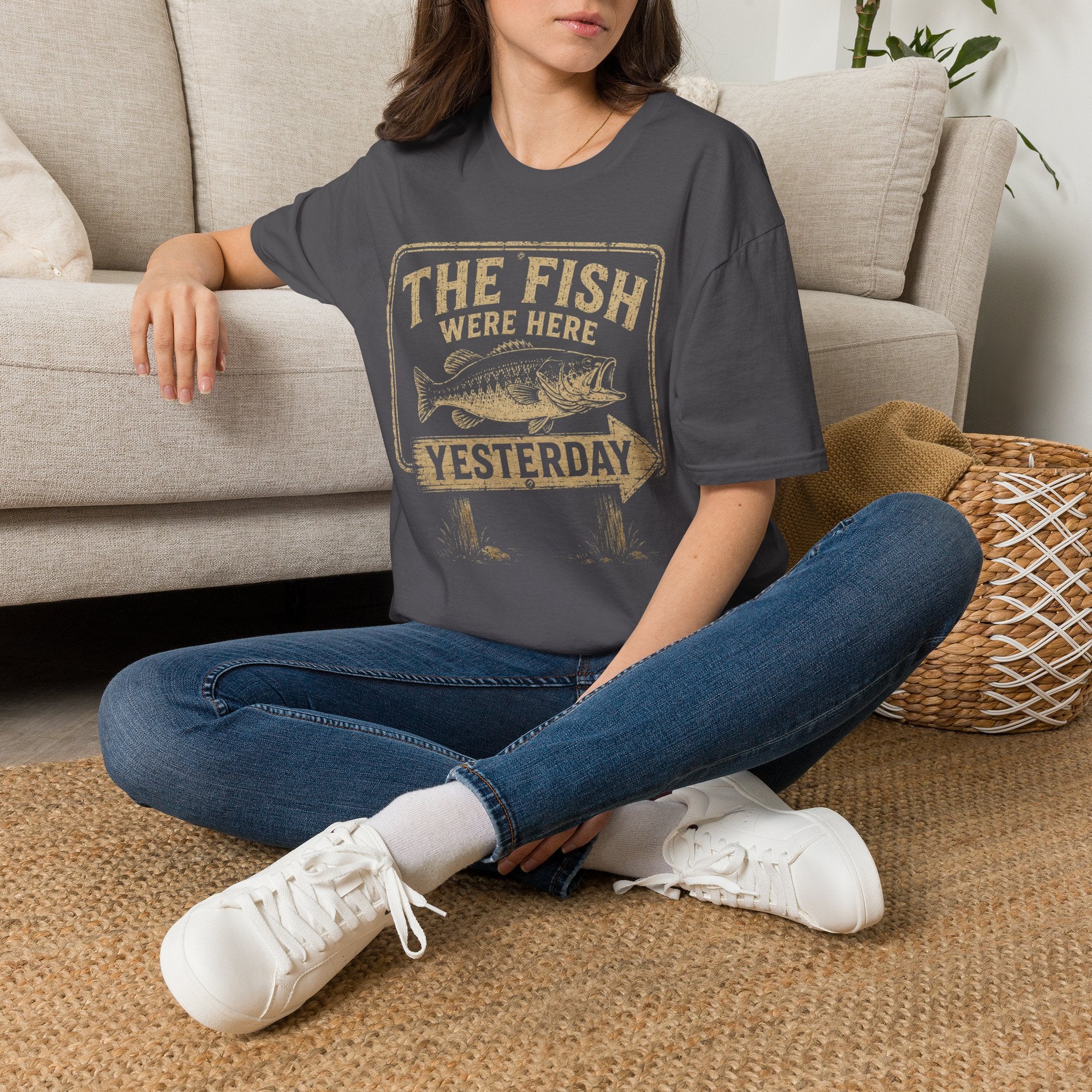 The Fish Were Here Yesterday T-Shirt — Vintage Fishing Tee for Anglers