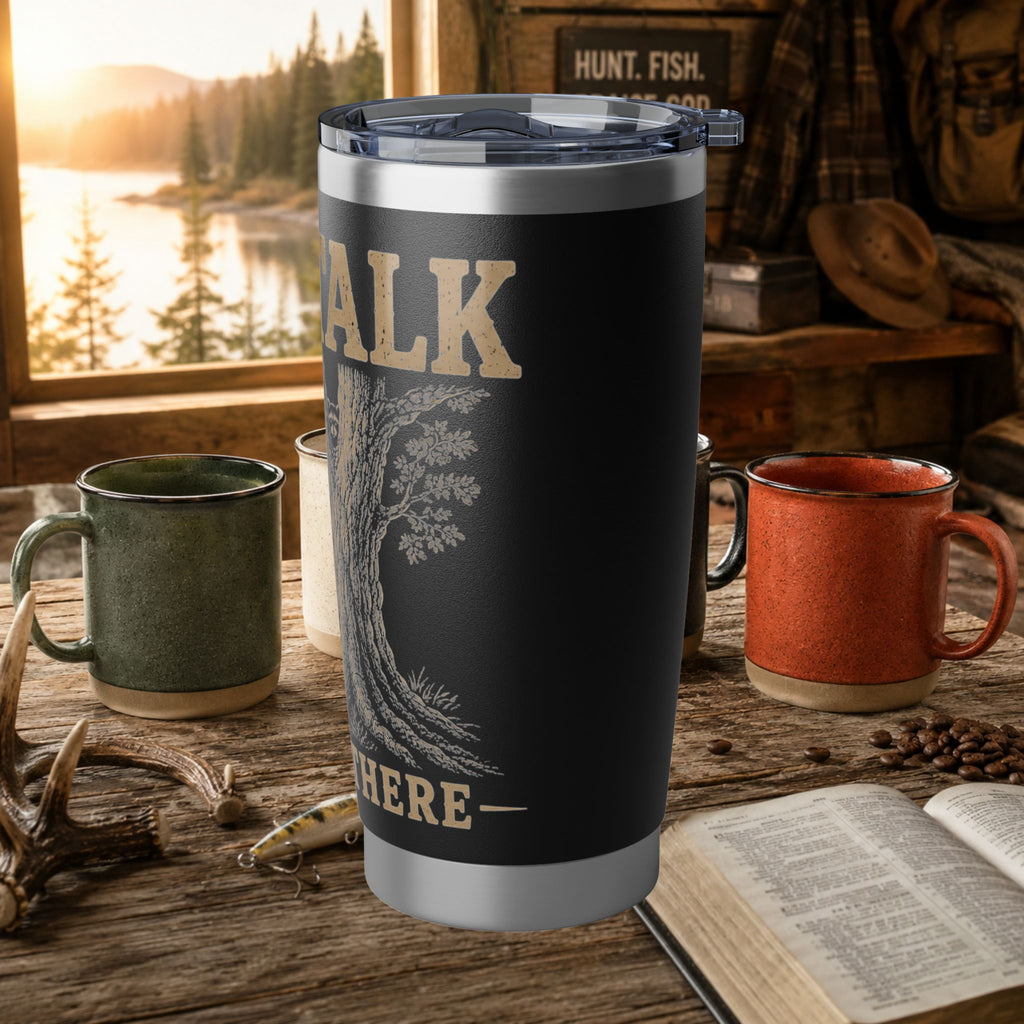 Coon Hunting 20oz Tumbler — "Tree Talk: He's Up There" Hound Dog Travel Mug