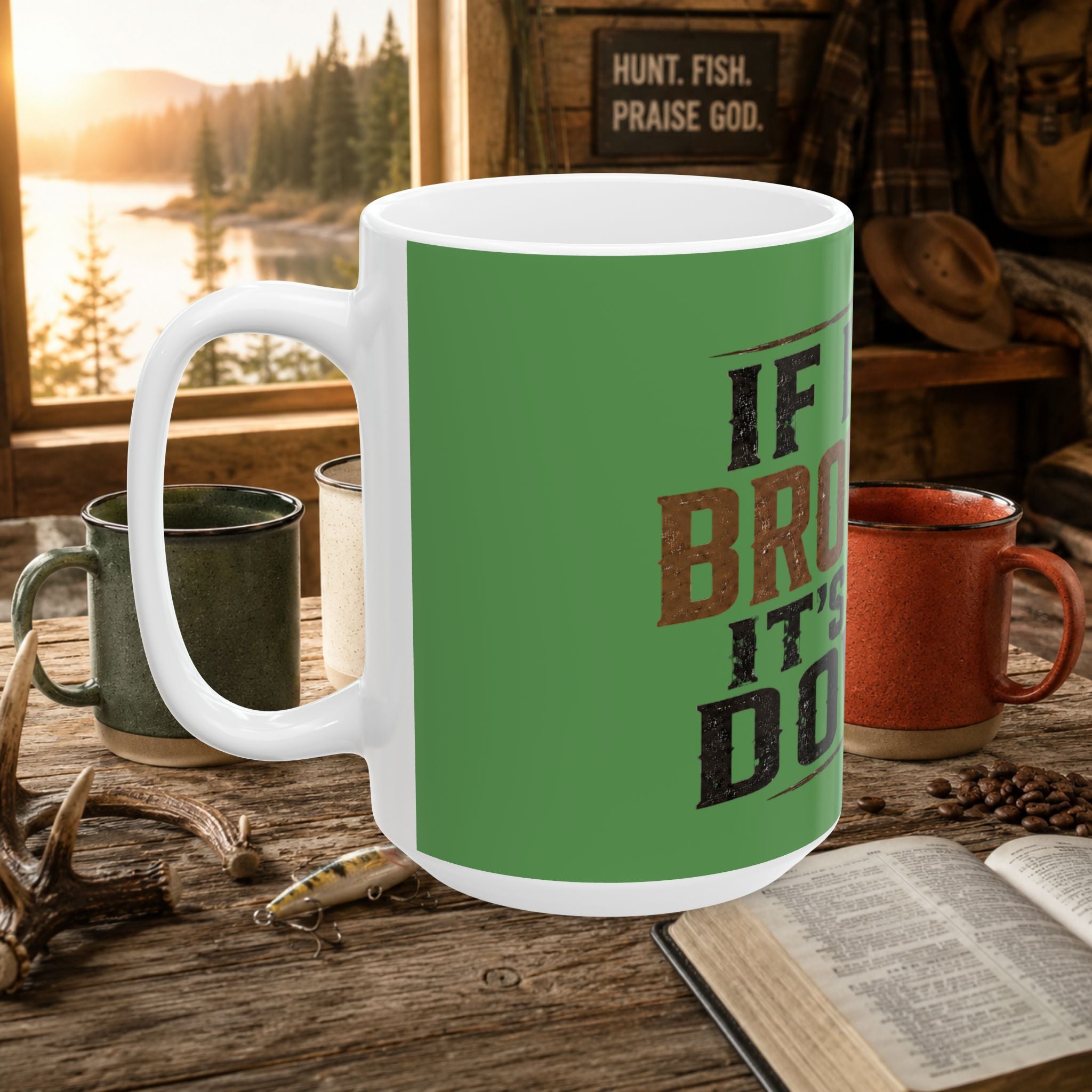 If It's Brown It's Down Hunting Ceramic Mug – Funny Deer Hunter Gift | 11oz & 15oz