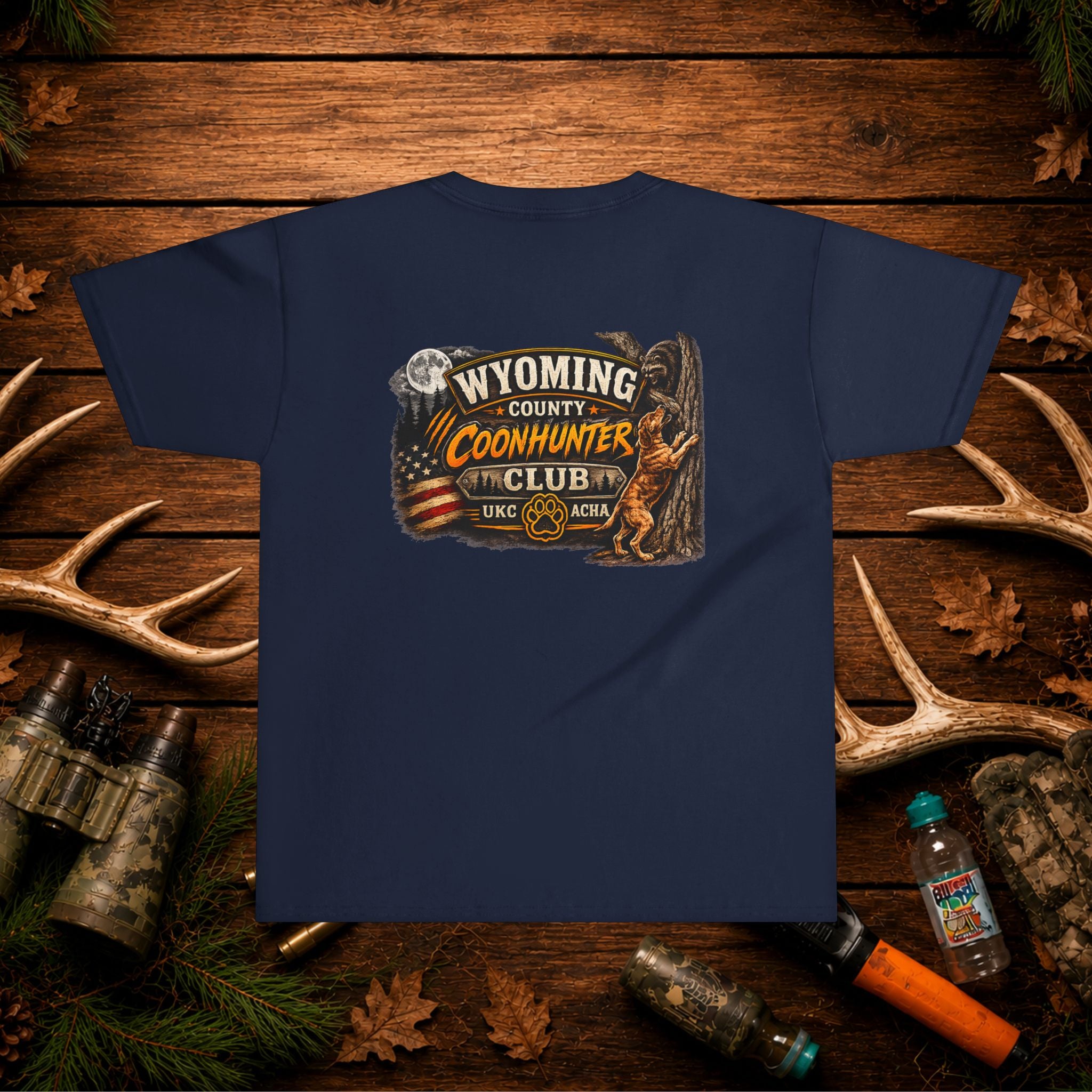 Wyoming County Coonhunter Club Youth T-Shirt — Back Print