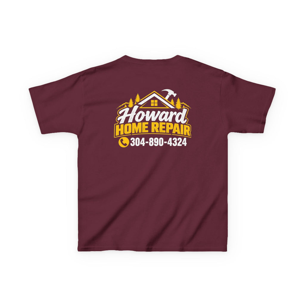 Kids Tee — "Howard Home Repair" Logo Back | Kids Workwear T‑Shirt, Phone Number