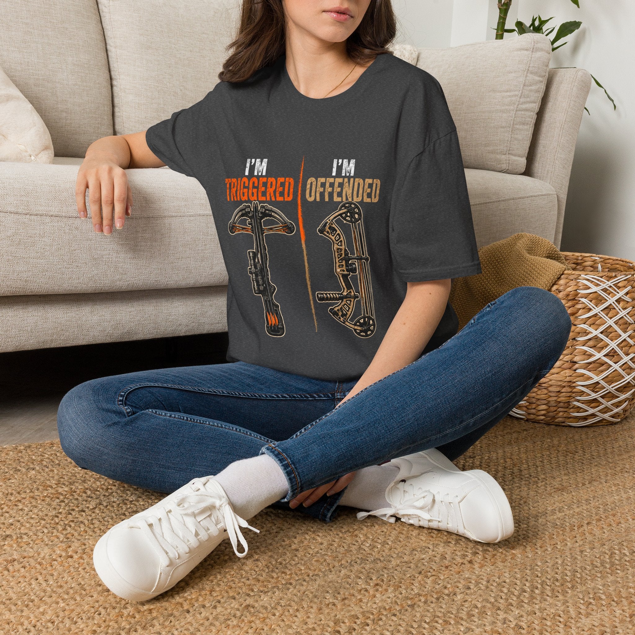I'm Triggered, I'm Offended Crossbow T-Shirt – Funny Hunting Tee