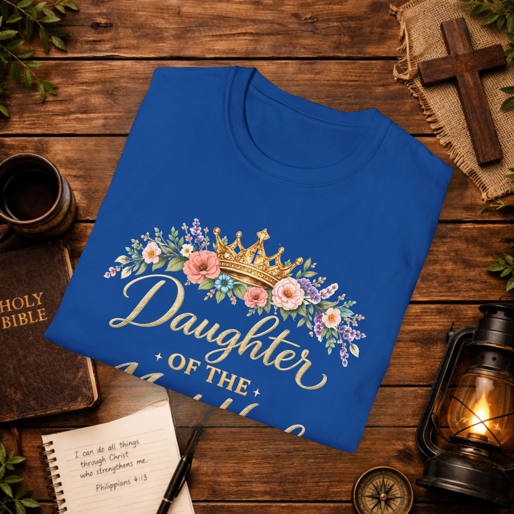 Daughter of the Most High T-Shirt | Floral Crown Christian Faith Tee