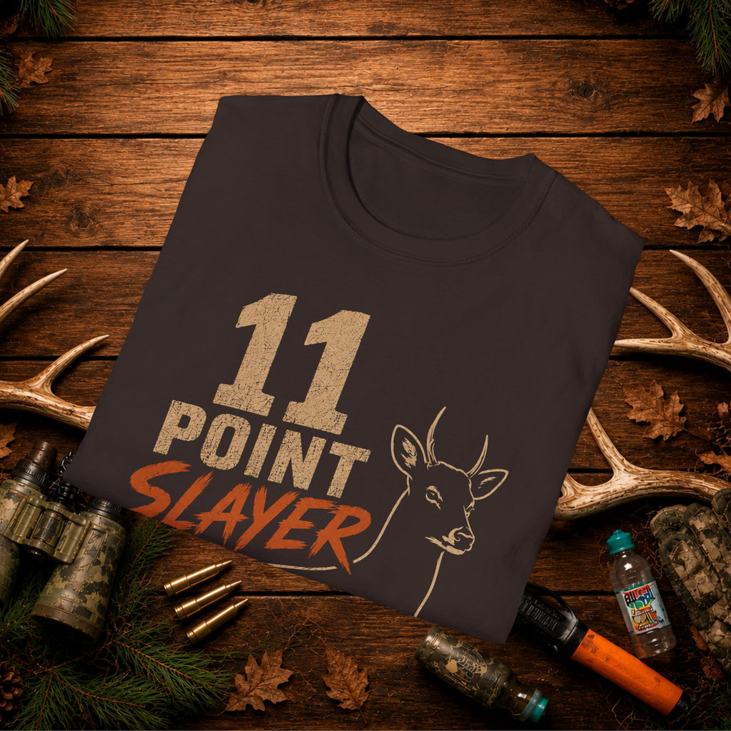 11 Point Slayer Deer T-Shirt — Hunting Buck Hunter Graphic Tee