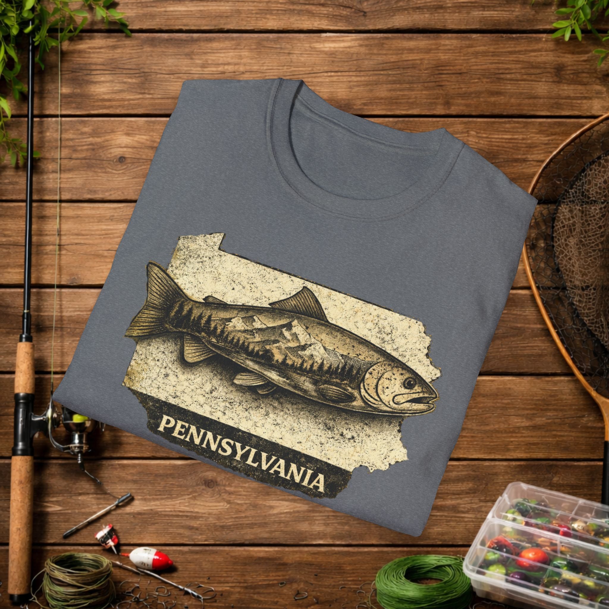 Pennsylvania Trout Fishing Shirt – Vintage PA Trout Angler Tee – Fly Fishing Apparel – Keystone State Fisherman Gift