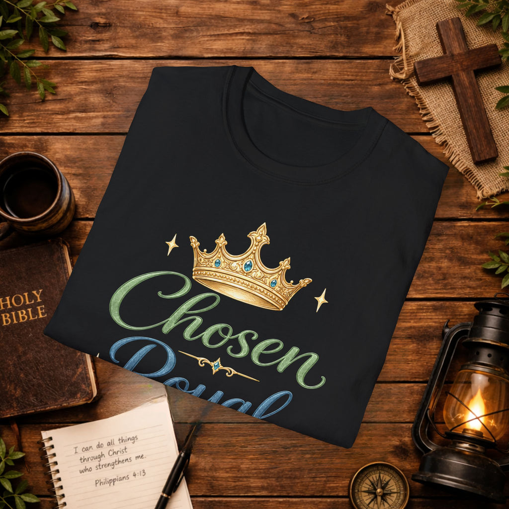 Chosen Royal Redeemed T-Shirt | Christian Faith Crown Tee