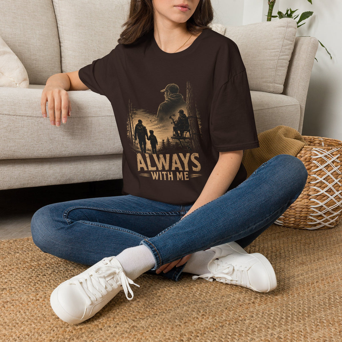 Always With Me Deer Hunting T-Shirt – Vintage Memorial Tee