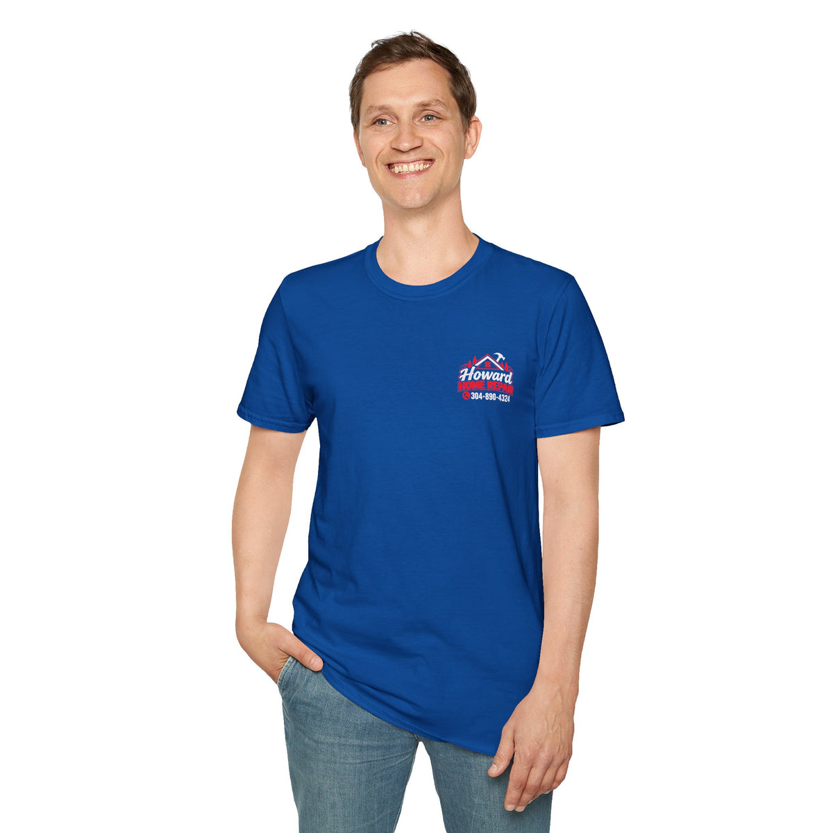Home Repair T-Shirt — Howard Home Repair Crew Tee with Phone Number