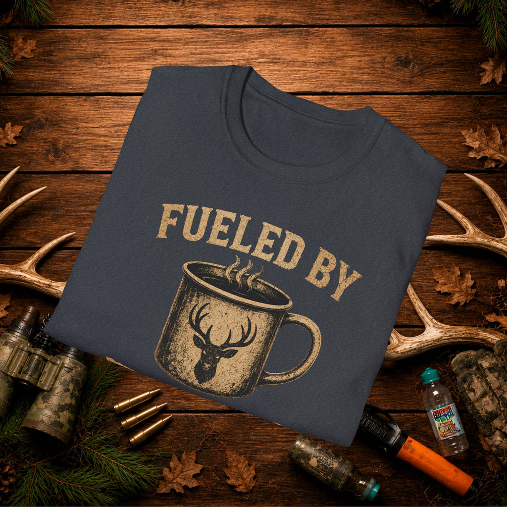 Fueled By Deer Season T-Shirt – Hunting Coffee Tee for Outdoorsmen