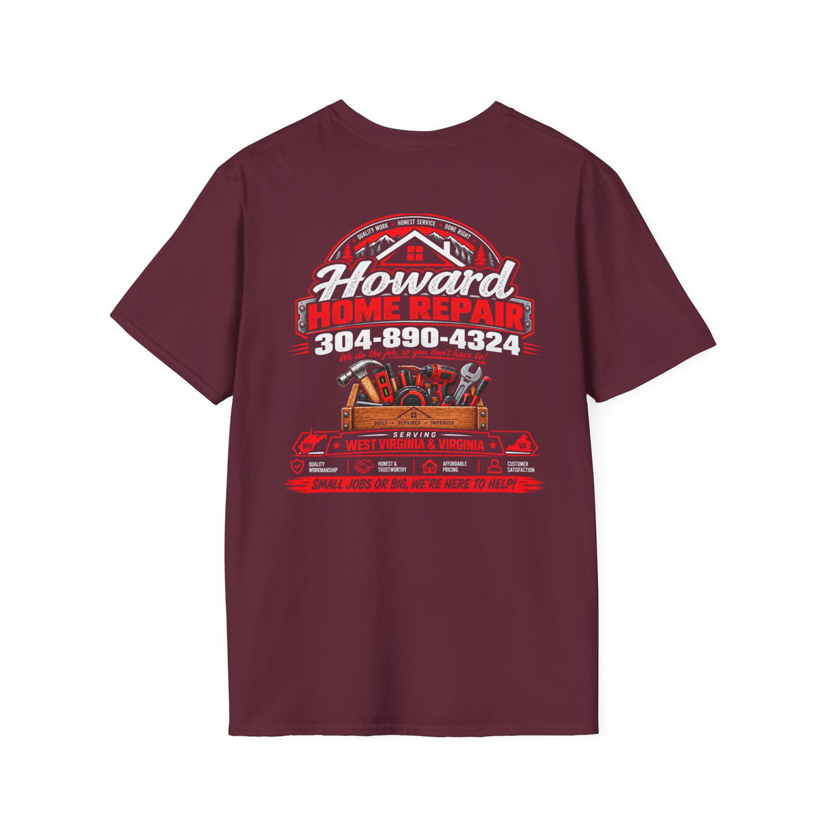 Howard Home Repair T-Shirt — Logo & Contact Workwear