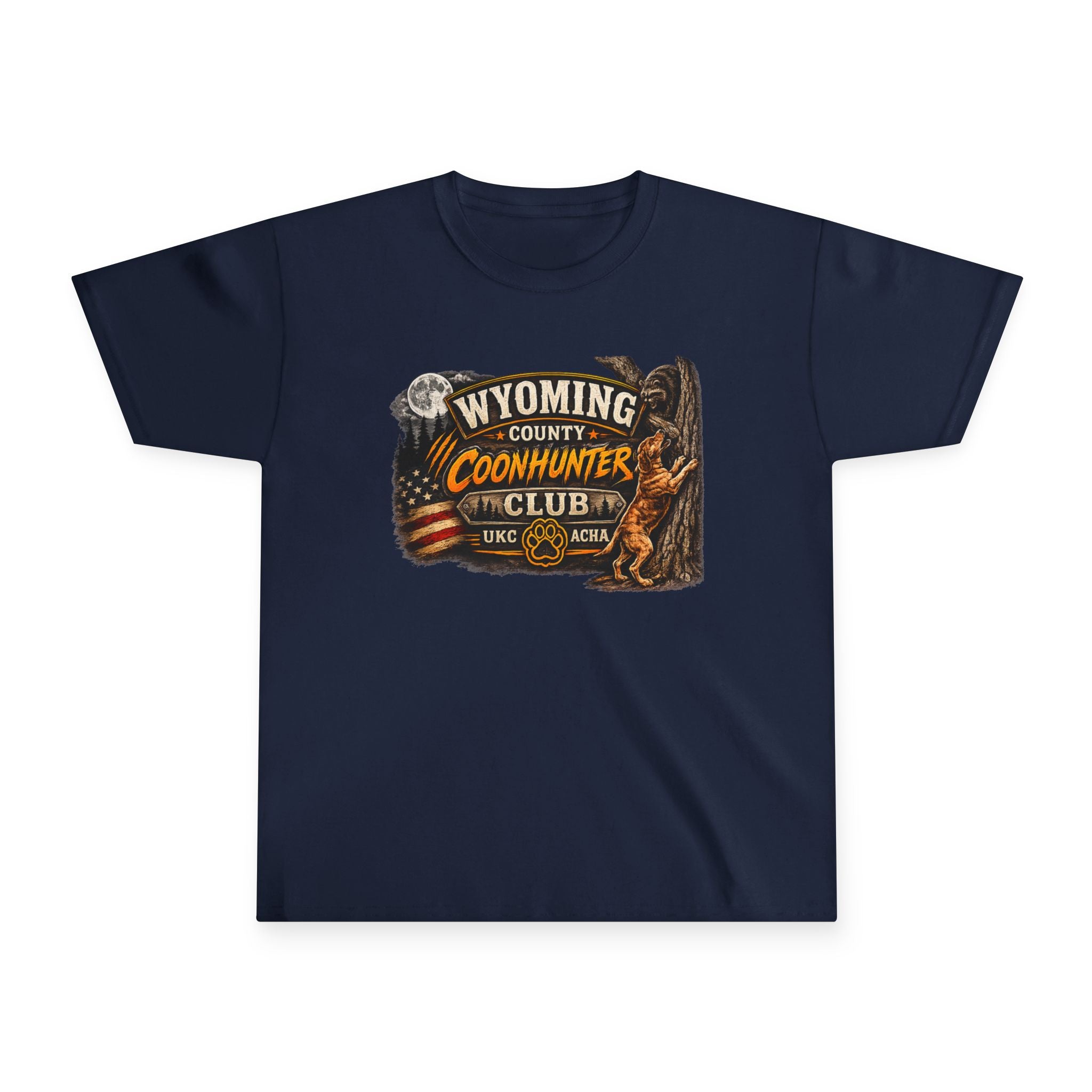 Wyoming County Coonhunter Club Youth T-Shirt — Back Print