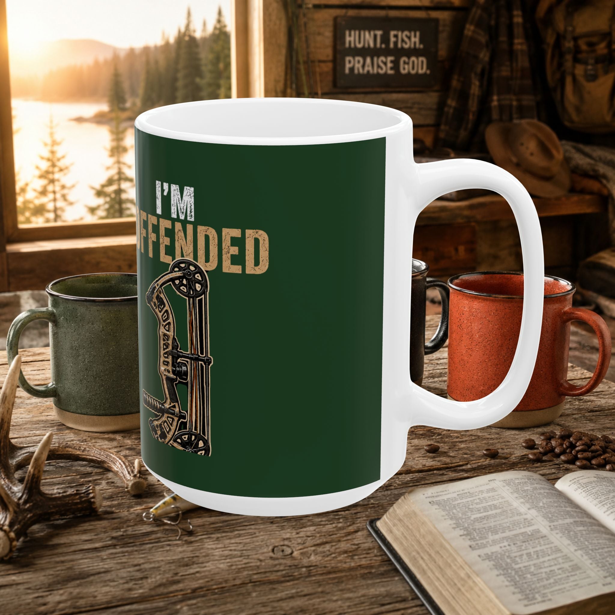 I'm Triggered, I'm Offended Hunting Ceramic Mug – Funny Hunter Gift | 11oz & 15oz