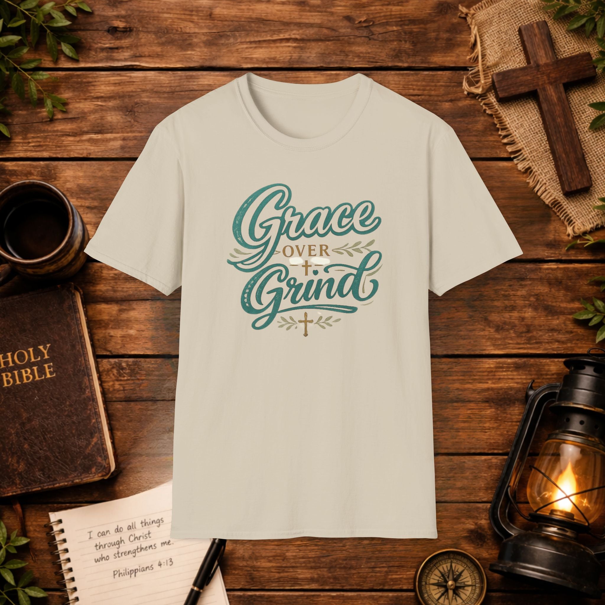 Grace Over Grind T-Shirt — Christian Faith Inspirational Tee