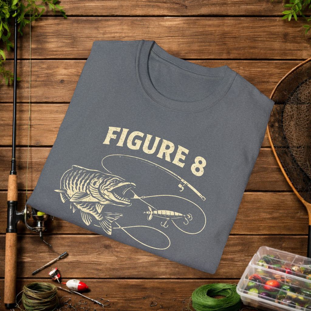 Figure 8 Musky Shirt – Musky Fishing Tee – Muskellunge Angler Apparel – Vintage Fishing Design