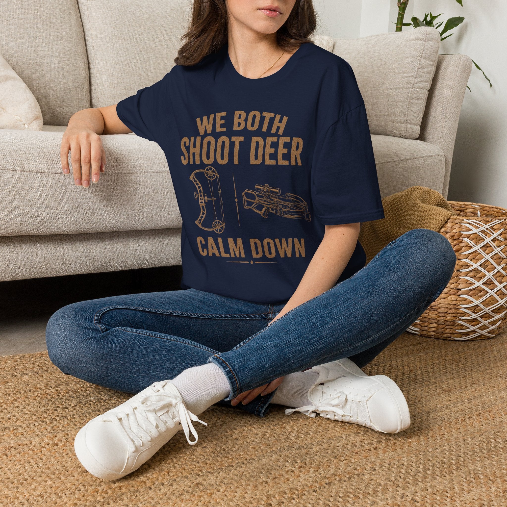 We Both Shoot Deer T-Shirt — Funny Hunting Shirt with Crossbow & Bow Design