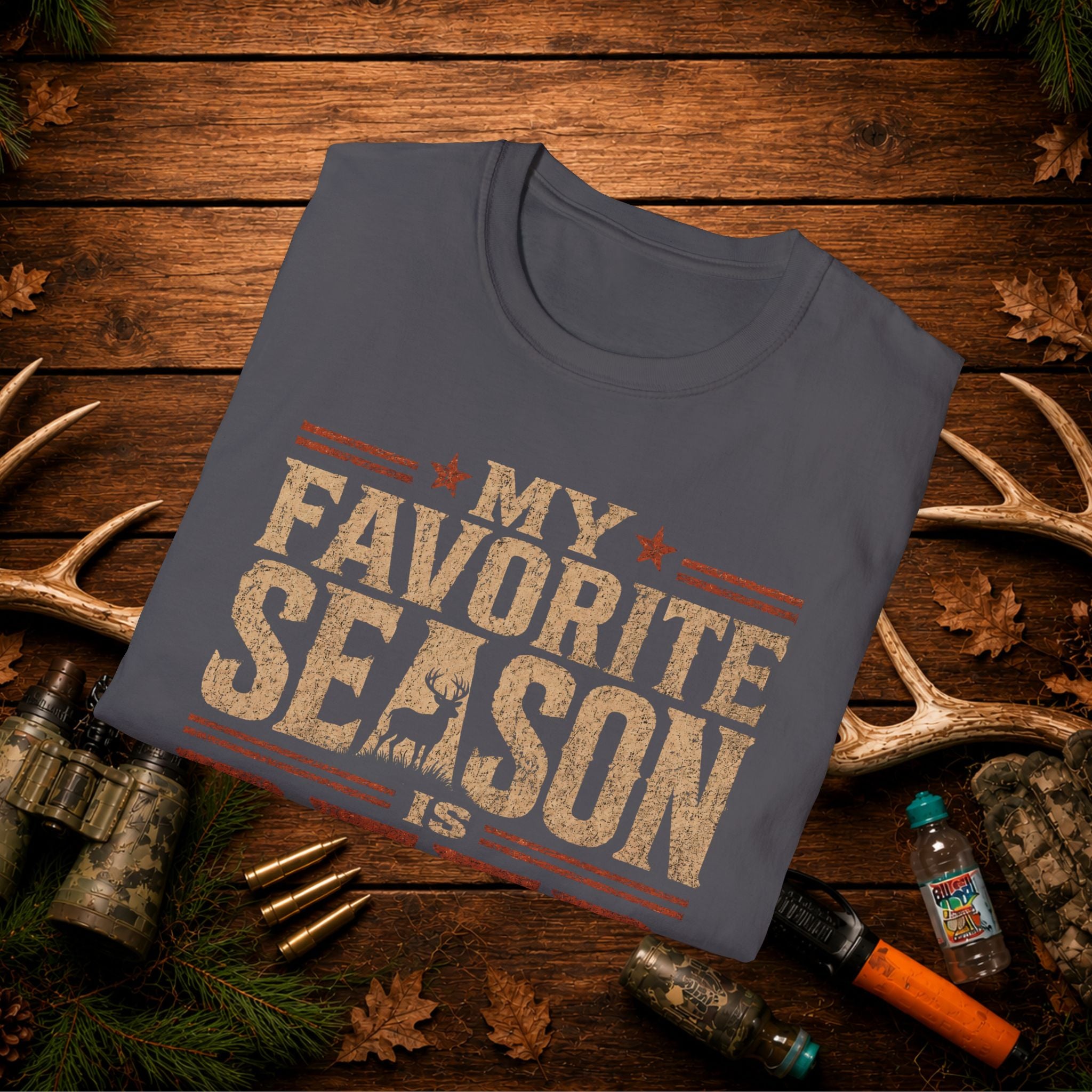 Deer Season T‑Shirt — "My Favorite Season Is Deer Season" Rustic Hunting Tee