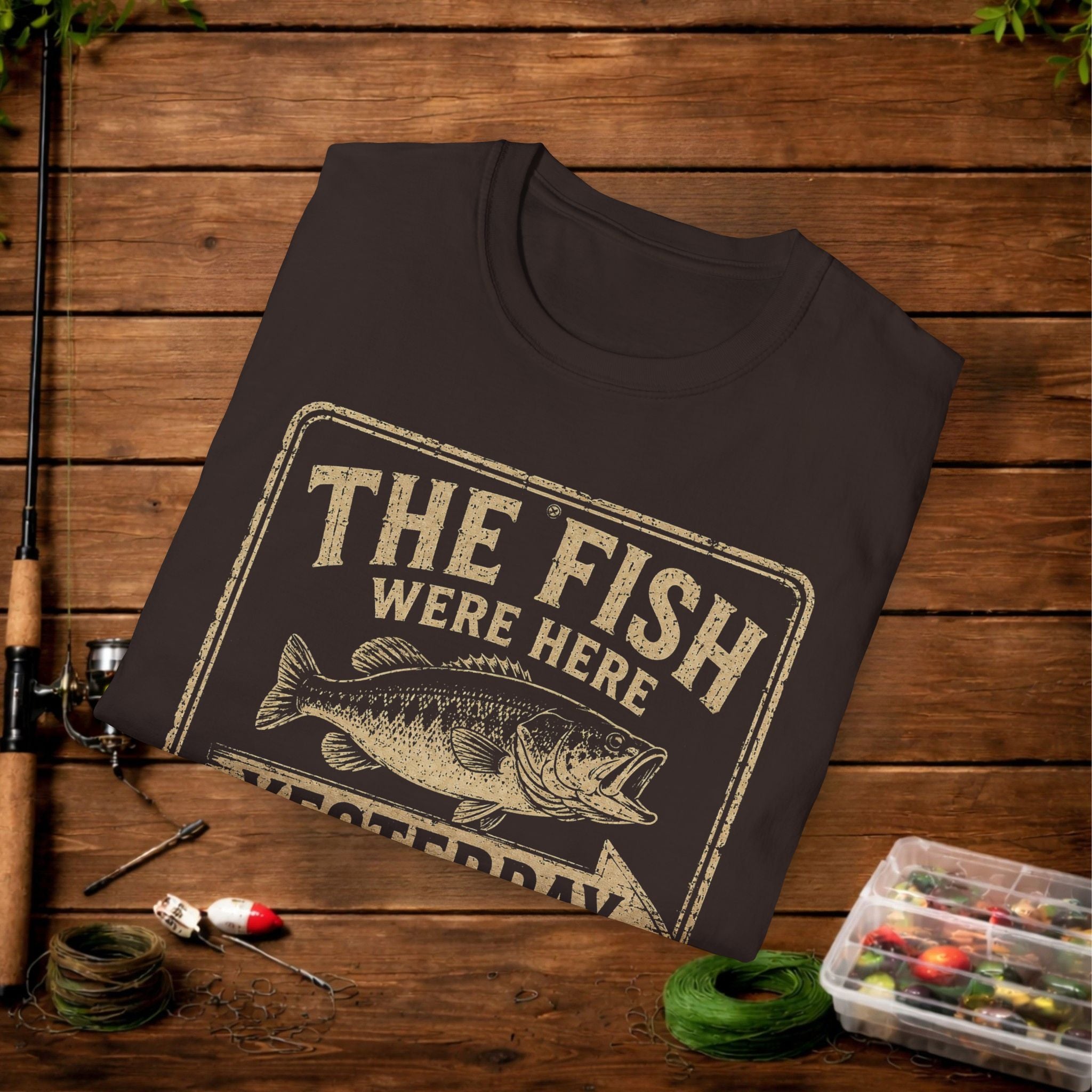 The Fish Were Here Yesterday T-Shirt — Vintage Fishing Tee for Anglers