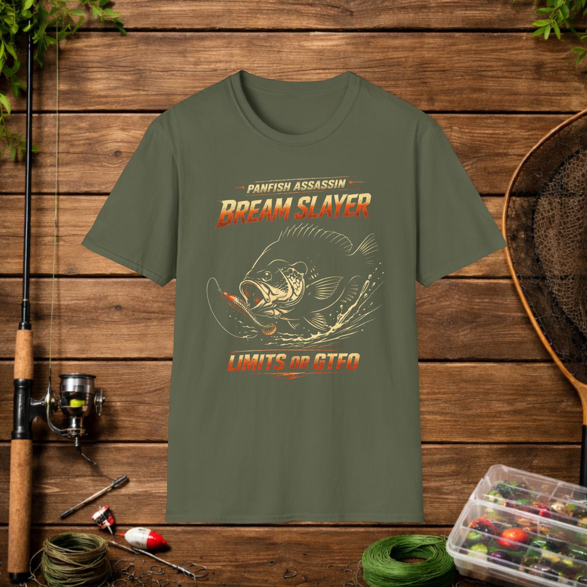 Bream Slayer Shirt – Panfish Assassin Fishing Tee – Crappie & Bluegill Angler Shirt – Limits Or GTFO Funny Fishing Shirt
