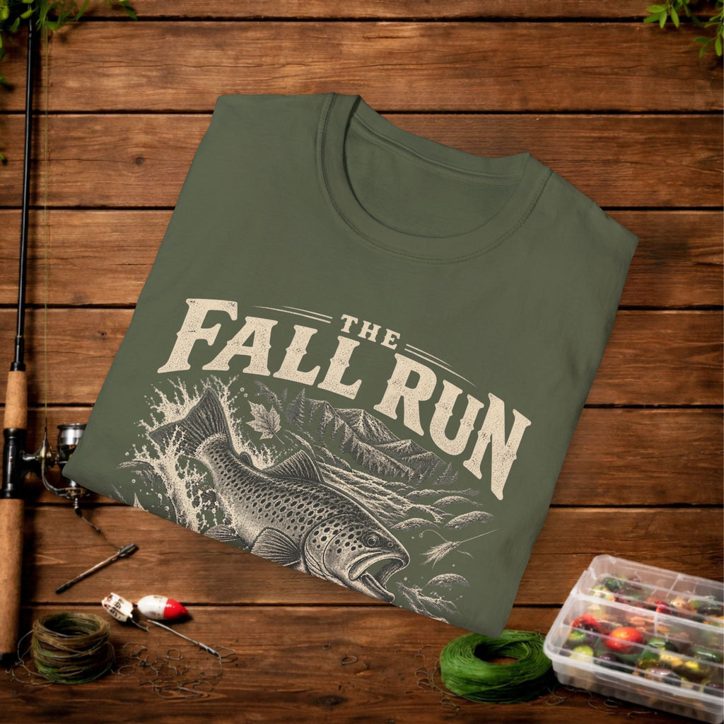 The Fall Run Fishing T-Shirt — Vintage Trout Design