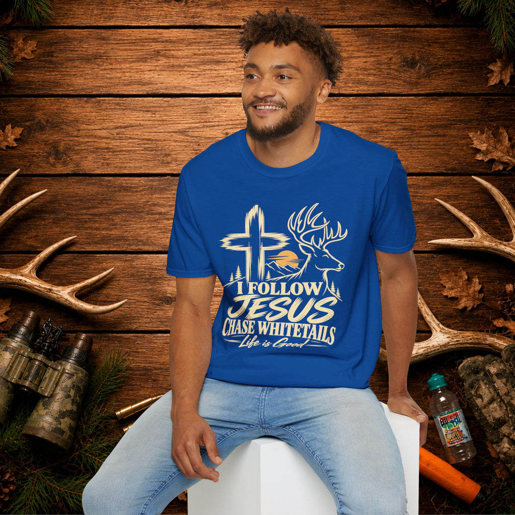 I Follow Jesus Chase Whitetails T-Shirt | Christian Hunting Shirt