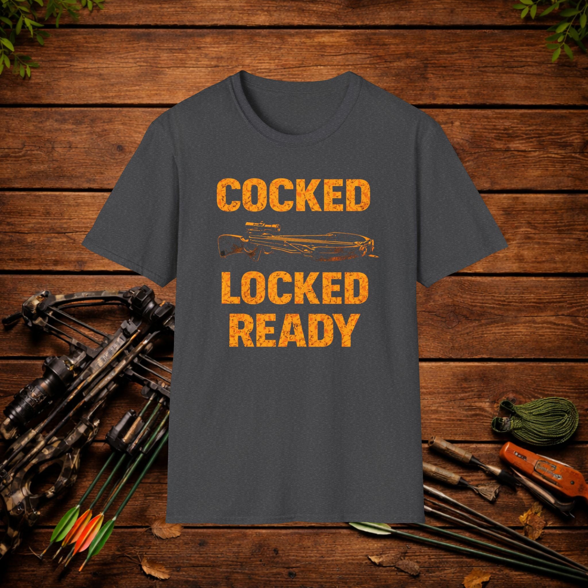 Cocked Locked Ready Crossbow Hunting Shirt – Deer Hunter Tee – Bowhunter Apparel – Hunting Season Shirt